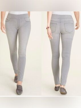 Chico's Pull on Jeggings Pants Women’s XS/2 Gray Denim Classic Casual Stretch
